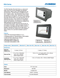 Thumbnail of document Data Sheet - RDA760-TC Low Cost Paperless Recorder w/ Color Touch Screen Display